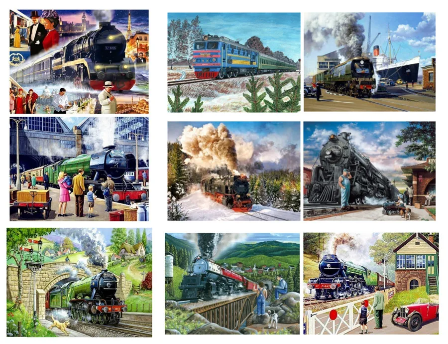 

5D DIY Diamond Painting Train Embroidery Landscape Painting Home Decor