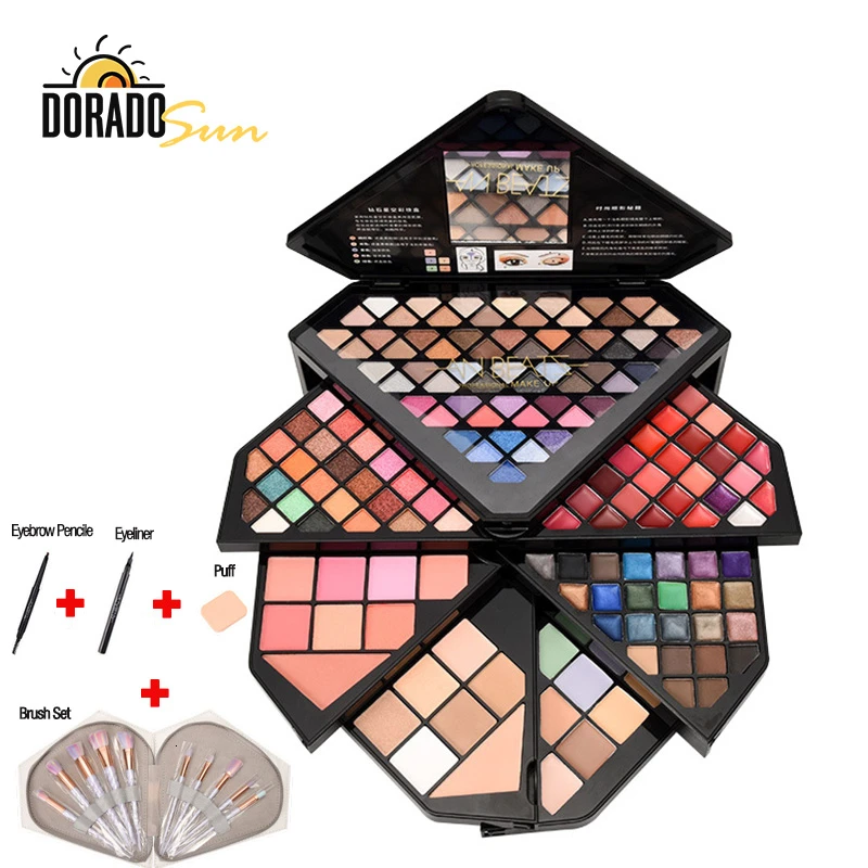 

Doradosun Professional Makeup Set Eyeshadow Lipsticks Eyebrow Powder Foundation Concealer