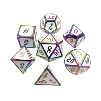 

7 Pcs/set Metal Dices Set Number Dial Desktop Table Board Game Accessories Toy