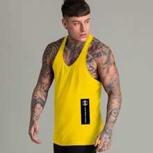 Спортивный жилет для тренировок, майка, однотонная хлопковая спортивная нижняя рубашка, одежда для бодибилдинга, топы для мужчин, сетчатые тренажеры, Спортивная рубашка без рукавов