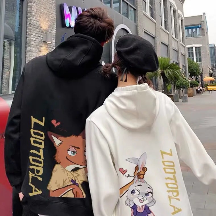 Disney Zootopia Fox Nick Rabbit Judy couple Top Fall/Winter Casual ...