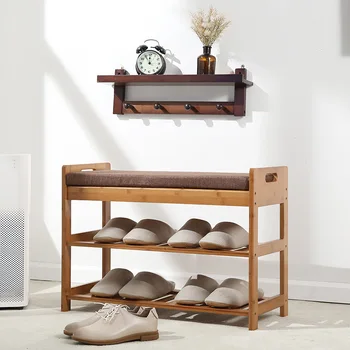 

Door Footstool Simple Modern Footstool Door Storage Storage Chair Solid Wood Multi-Function Shoe Cabinet