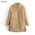 За Женские Куртки Oversize Парки Тонкие Пальто Хаки Рубашка Пальто Длинные Femme BF Длинные Рукава Большие Карманы Верхняя одежда Mujer Большое Пальто