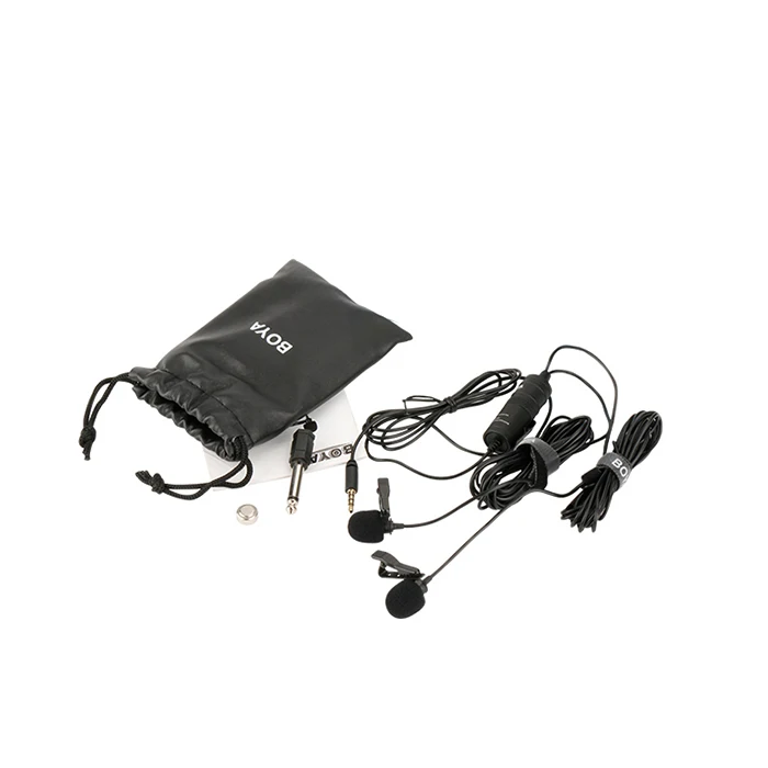 Ceny BOYA BY M1DM podwójny wielokierunkowy mikrofon krawatowy Clip On klapa mikrofonu do smartfonów kamery kamery rejestrator audio