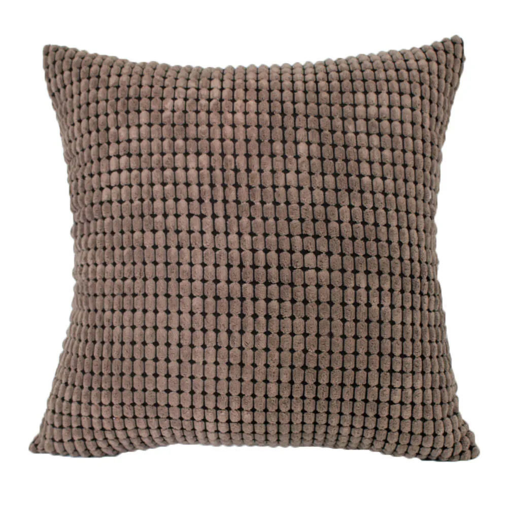 2pcs Corduroy Fabric Square Cushion Cover Solid Cushion Cover for Home Sofa Chair Couch Bedroom MYDING - Color: 1