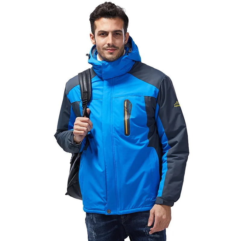 

Men Winter Hooded Jacket Coat New Mens Casual Solid Parka Thick Warm Jackets Outdoor Windproof Zipper Male Windbreaker Plus Size