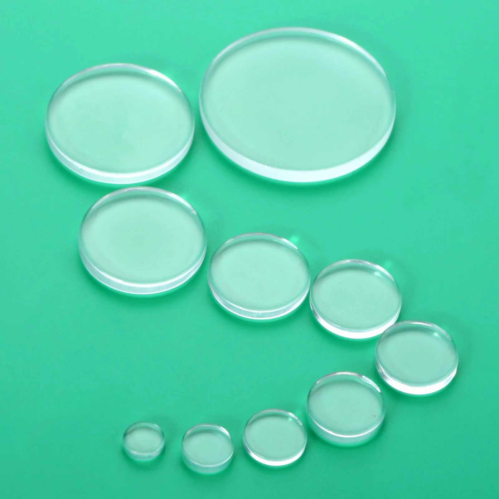 100/50/20/10/5pcs Transparent Glass Refrigerator Sticker Both Side Flat Round Clear Glass Cabochon Handmade Jewelry Accessories