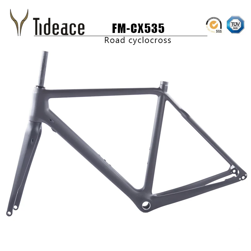 Карбоновый гравийный каркас 700 * 42C Aero Cyclocross велосипедные карбоновые рамы плоское