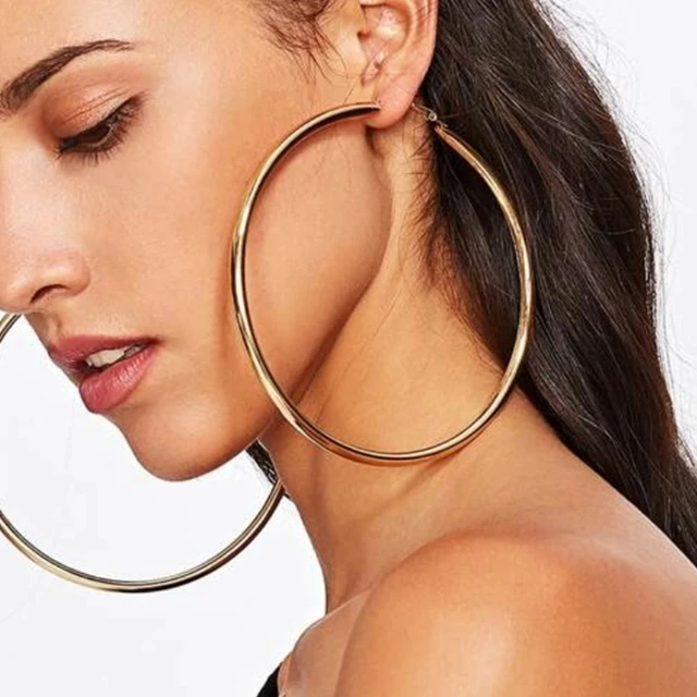 Buy Unique Style Silver Metal Bead Big Round Hoop Earrings for Women &  Girls Online at Low Prices in India - Paytmmall.com