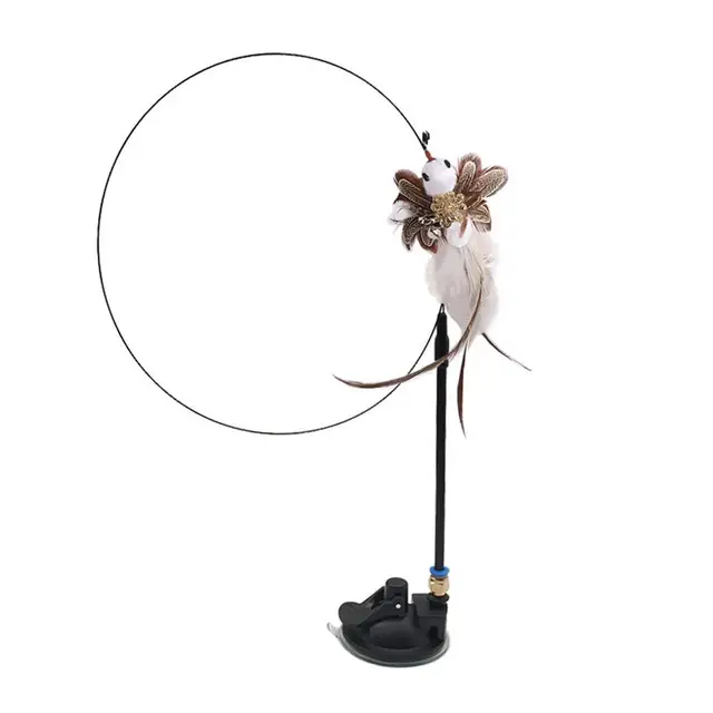 Pet Cat Toy Teaser Bell Feather Stretch Fishing Rod Play Wand Interactive Toys Pets Accessories High Qulity Replacement Heads 2