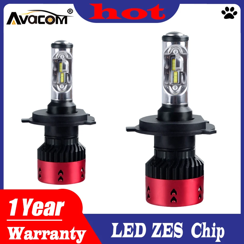 Автомобильные светодиодные фары Avacom H7 H4 16000lm 12В H1 H3 H11/H8 H15 9005/HB3 9006/HB4 HIR2 ZES Chip 6500K 70W 24V