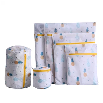 

6 Pieces Laundry Bags Floral Print Household Washing Bag Storage Organizer for Underwear Sweater Socks