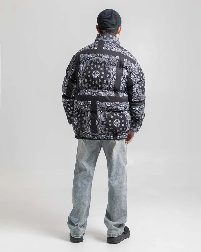 UNCLEDONJM Мужская теплая зимняя куртка принт кешью бомбер толстое пальто мужские парки куртки в уличном стиле хип-хоп зимняя куртка DP15