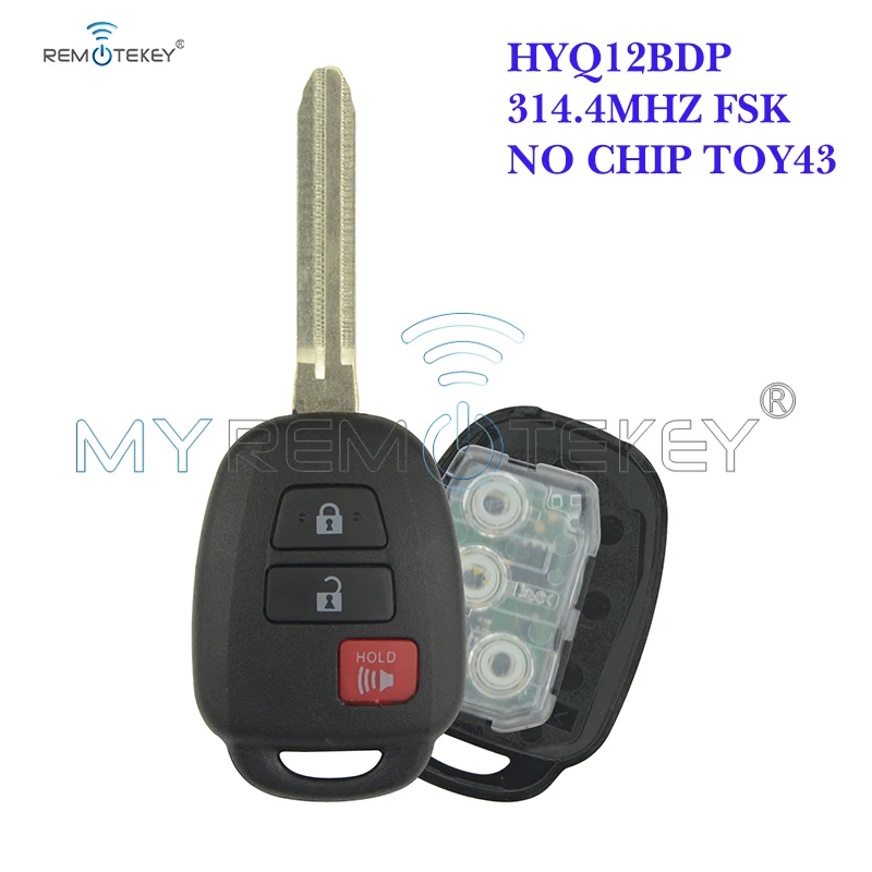 Remtekey Hyq12bdp No Chip 3 Button 314.4mhz Remote Key Fob Transmitter For Toyota Scion XB 2013 2014 2015