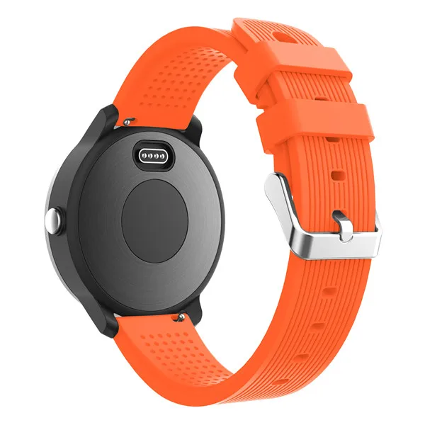 Orange red Цветной мягкий силиконовый сменный ремешок для Garmin Vivoactive 3 Vivomove, умный Браслет Garmin Vivoactive3, ремешок на запястье в полоску - Цвет: Orange red
