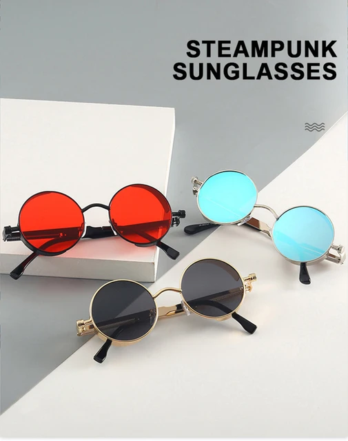 Occhiali Da Sole Rotondi A Cerchio Gotico Uomo Donna Occhiali Da Sole