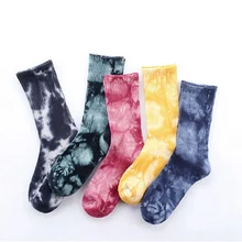 Tie Dye Мужские Женские носки до колена забавные велосипедные беговые походные носки Harajuku хип хоп