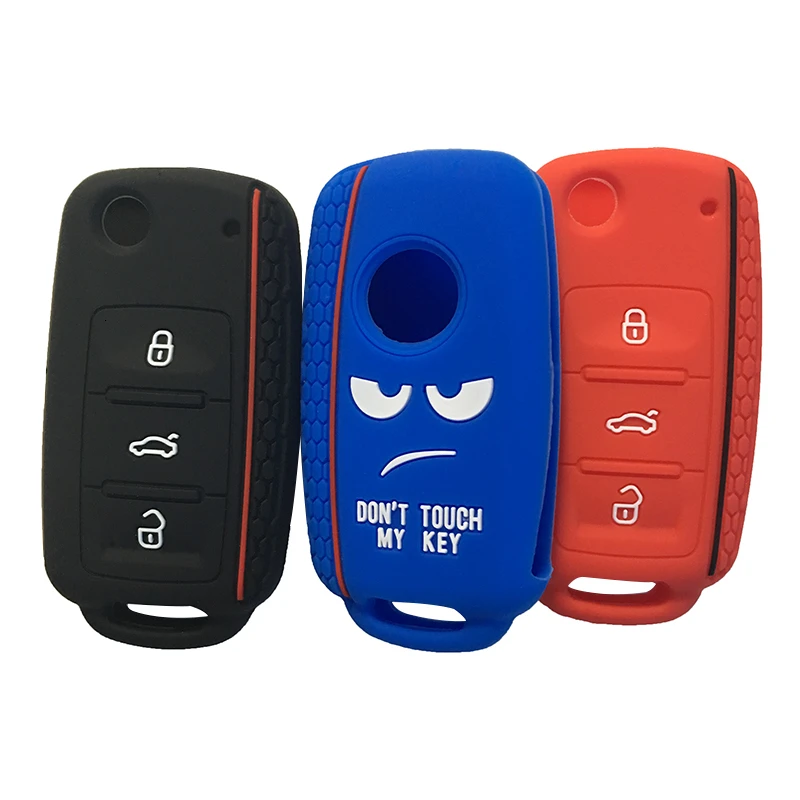 Силиконовый чехол для автомобильного ключа VW Polo Bora Beetle Tiguan Passat Golf Skoda Fabia Octavia Seat