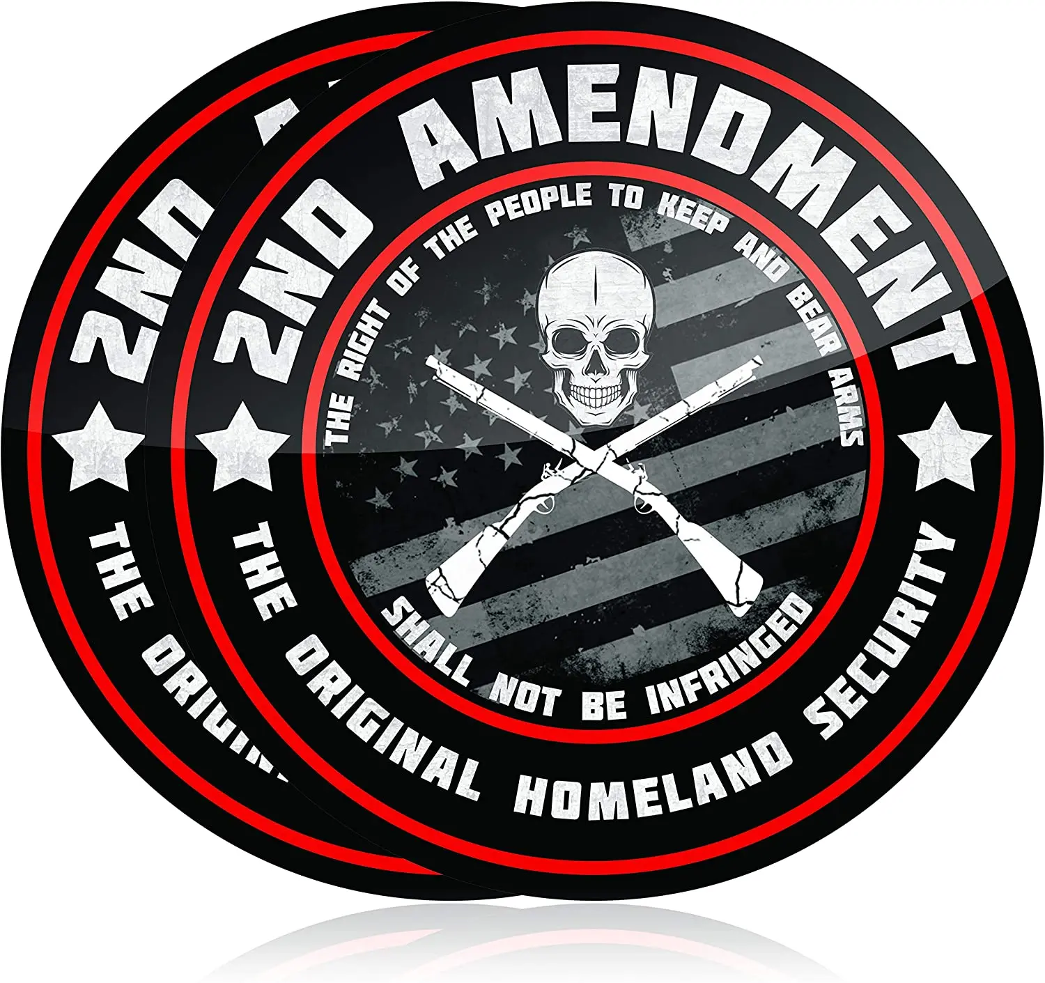 

Premium 2nd Amendment Stickers (2 Pack) Diameter Great for Your Truck or Toolbox High Quality KK Vinyl Cover Scratches PVC