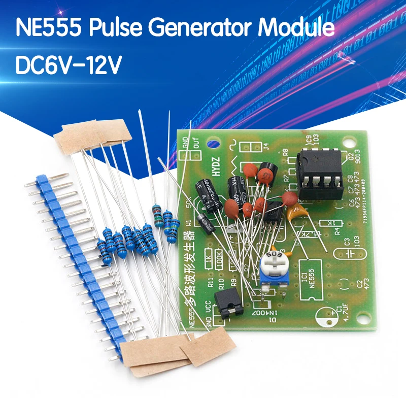 DC6-12V NE555 Pulse Generator Module Sine/Triangle/Square Wave generator multi-channel Waveform Signal Generator DIY Kit
