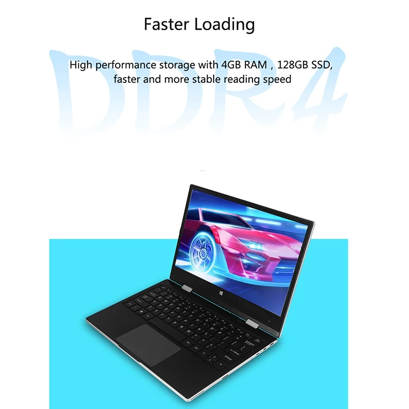 Jumper Ezbook X1 ноутбук 11,6 дюймов Fhd Ips сенсорный экран 360 градусов вращающийся ультрабук 4 Гб+ 128 ГБ 2,4 г/5 ГГц Wifi ноутбук