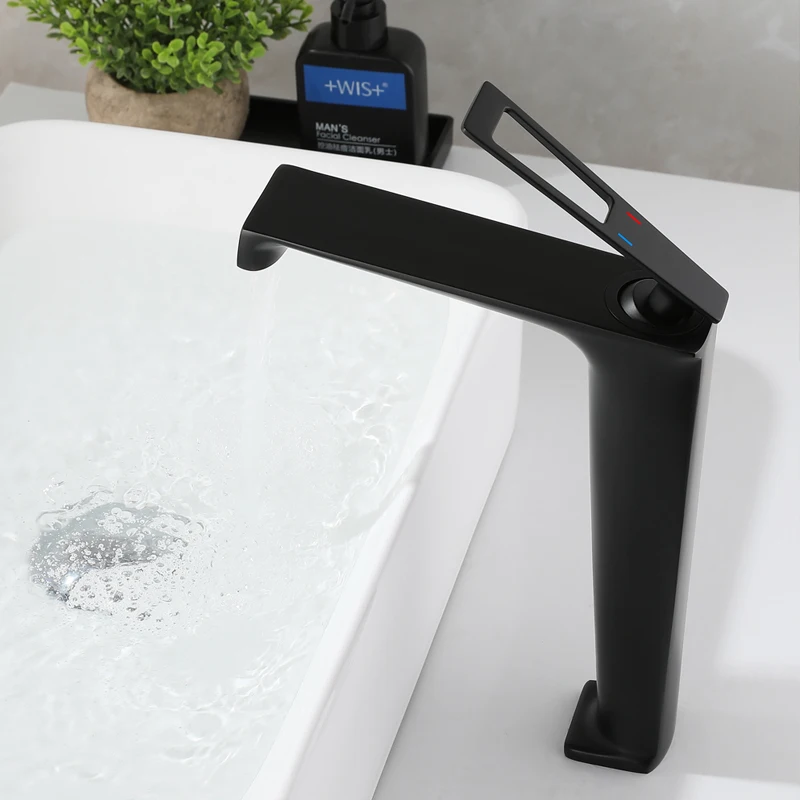 

Basin Sink Faucet Single Lever Brass Hot And Cold Water Tap Deck Mounted Bathroom Sink Mixer Single Hole Faucet