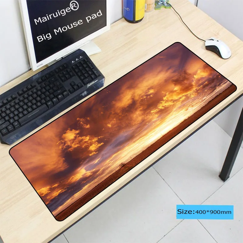  Sky with Sunset Large Gaming Mouse Pad Gamer Locking Edge Keyboard Mouse Mat Gaming Mousepad for CS