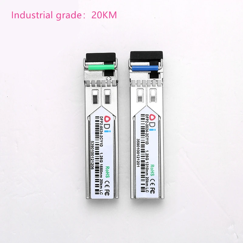 LC SFP волоконно-оптический модуль промышленного класса-40~+ 80 по Цельсию 1.25G20KM 1310/1550nm одиночный SFP Совместимый оптический модуль 5 пар