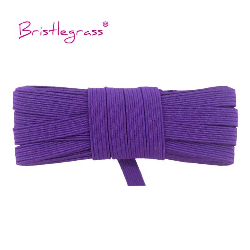 Bristlegrass Glitter Elastic Cord – 6mm Flat Skinny Band for DIY Sewing & Craft Projects
