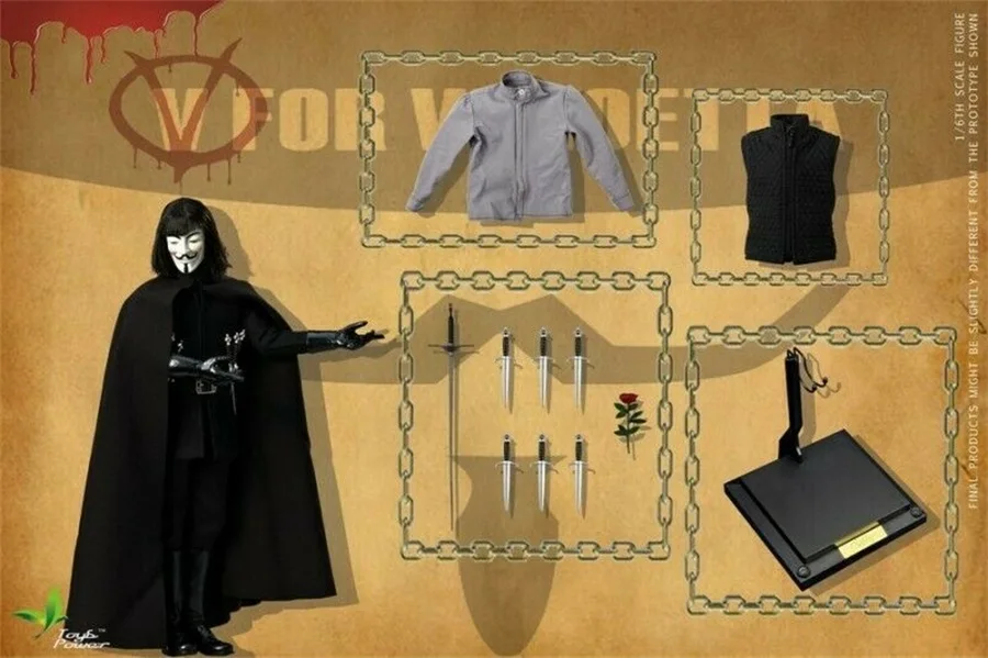 

Toys Power CT013 1/6 V for Vendetta V Man Solider Figure 12 inches Male Doll Model