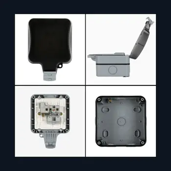 

EU Standard Waterproof Wall Socket Outdoor Grounded Weathered Electrical Outlet