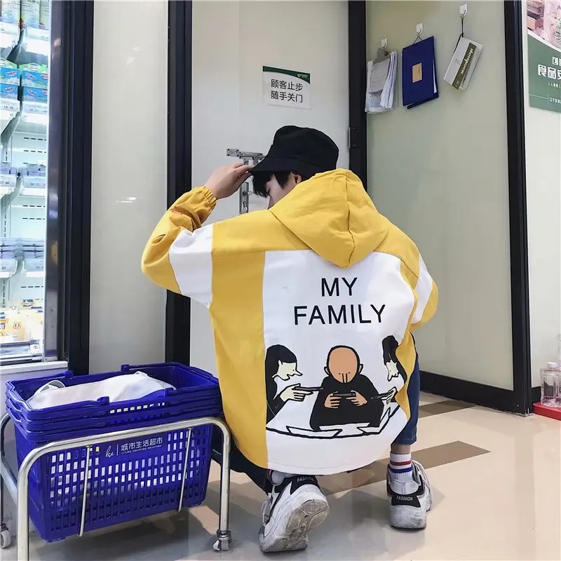 Куртка INS Super Fire с принтом, контрастного цвета, стоячий воротник, пальто с длинными рукавами, корейский стиль, Студенческая Осенняя спортивная мужская куртка, модная