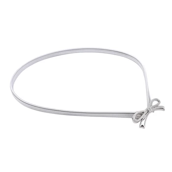 

New Fashion Ladies Decorative Gold Waist Chain Elastic Stretch Dress Skirt Belt Metal Bow Heart-shaped Thin Belt