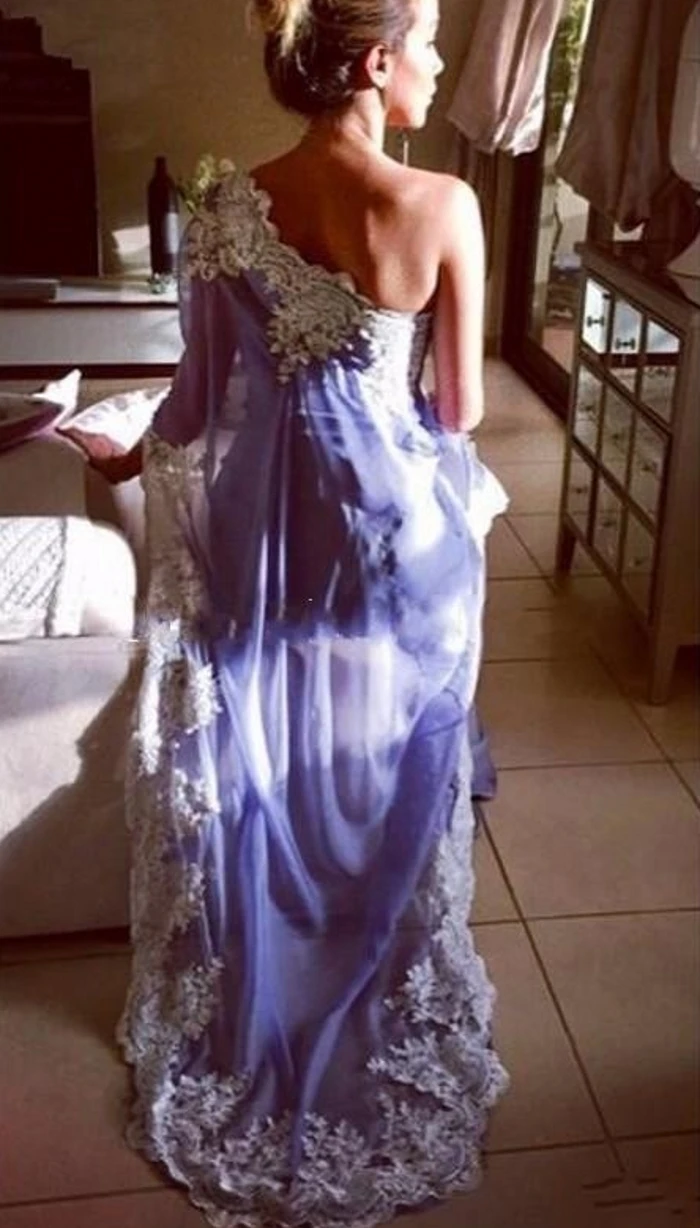 Vestido de noiva вечернее платье Сари платья Арабский мусульманский шифон Аппликация Abendkleider одно плечо Выпускные вечерние платья Новинка