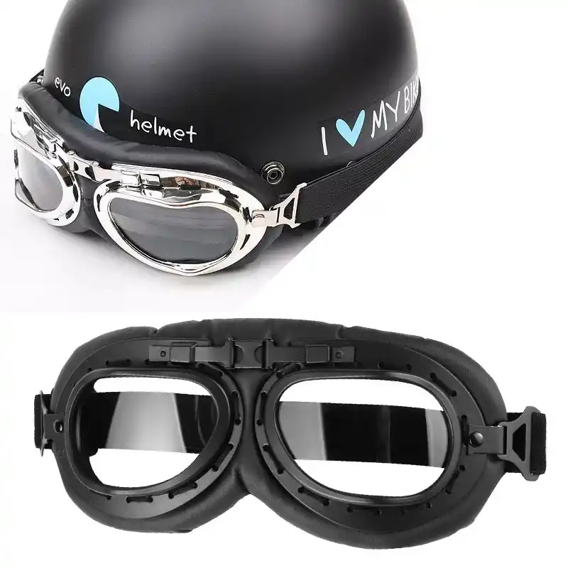 レトロメガネヴィンテージオートバイ用ゴーグルアウトドアスポーツレザー飛行士のメガネ オートバイ用メガネ Aliexpress