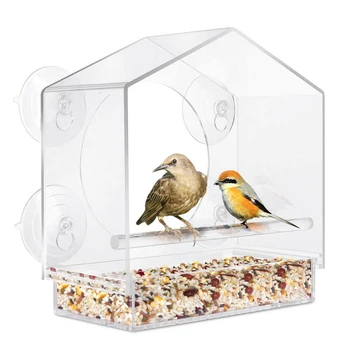 

1 Pcs Bird Feeder Delicate Transparent Elegant Durable Practical Feeding Device For Feeding Rest Pet Bird
