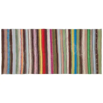 

Handmade Multicolor Vintage English Striped Rug Area Rug 172x380 Cm-5'8''X12'6''