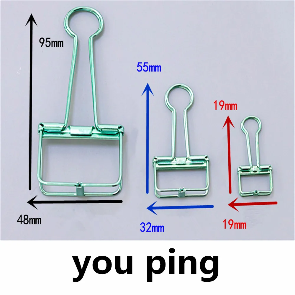 Binder Clips Metal Clamp Clips 48mm 32mm 19mm Binder clip for decorative clips Student School Office Supplies