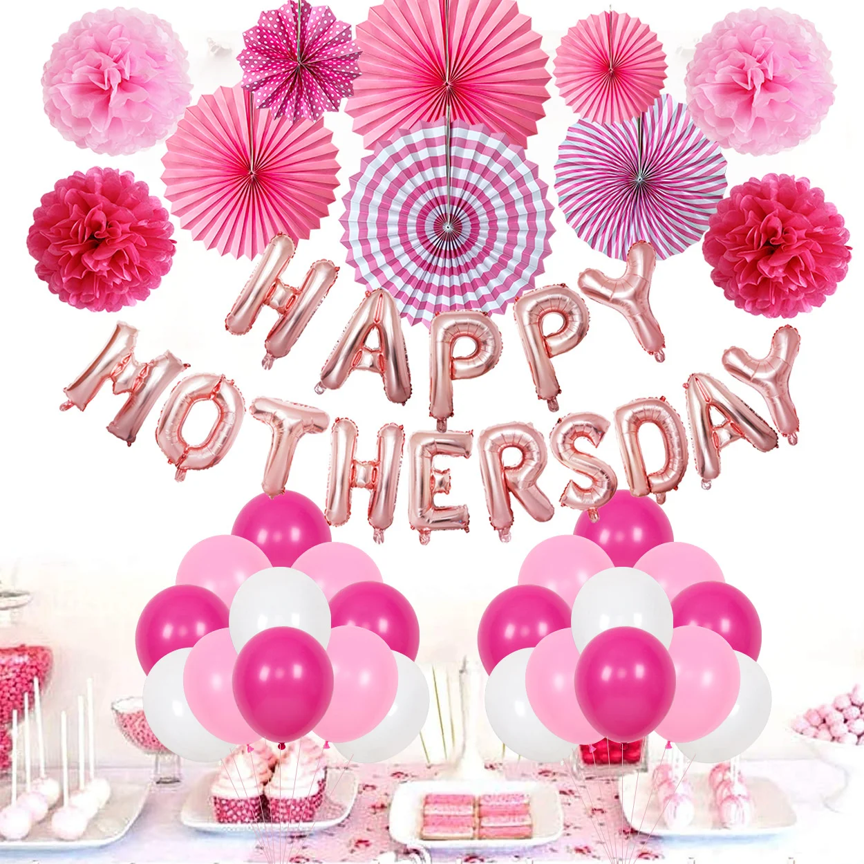 

Mother's Day Balloon 16 Inch Rose Gold Happy Mother's Day Balloon Aluminum Foil Balloon Festival Party Decoration