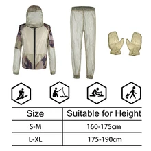  Unisex Fishing Clothes Mesh Hood Mosquito Repellent Suit Anti Mosquito Clothes Insect-proof Jacket Set for Outdoor Protection 