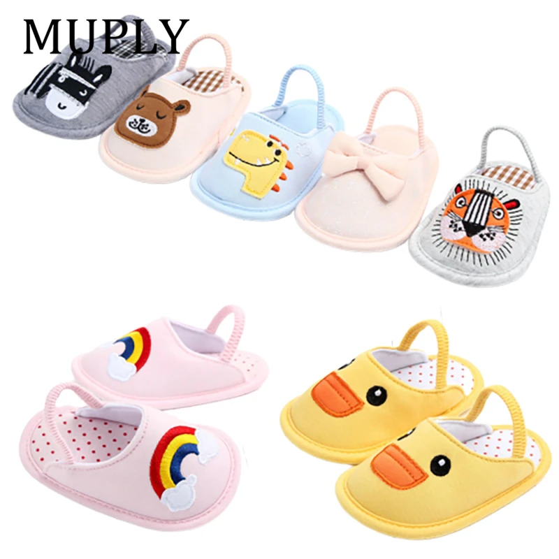 Cartoon animal Baby Shoes Summer Cute Infant Slippers Soft Sole Anti-Slip for Newborns