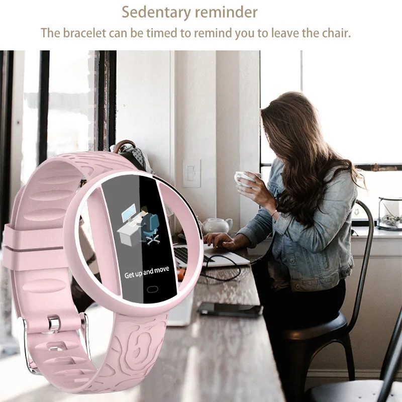 LIGE Смарт-часы для женщин fit bit IP67 Водонепроницаемый фитнес-трекер монитор сердечного ритма шагомер спортивный смарт-браслет для Android ios