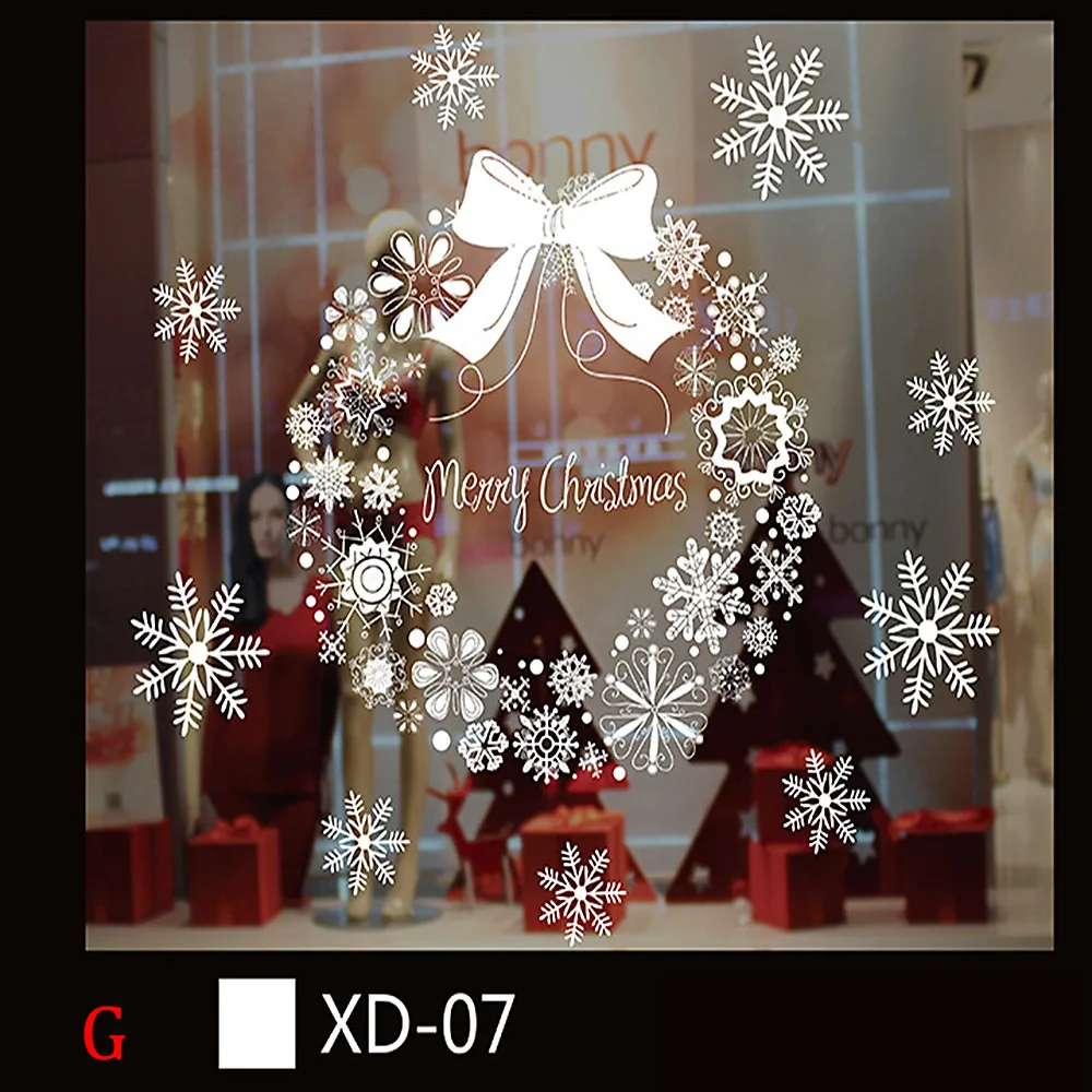 Рождественский снеговик съемный дом виниловые окна наклейки на стену Наклейка Декор Горячая распродажа Рождество прозрачное окно обои магазин - Цвет: Зеленый