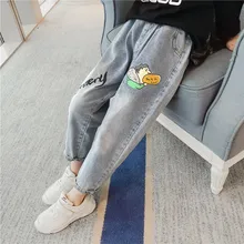 Детская одежда; коллекция года; сезон весна; Eat Hot Dog Online; Детские повседневные джинсы с принтом знаменитостей; весенняя одежда для девочек; INS