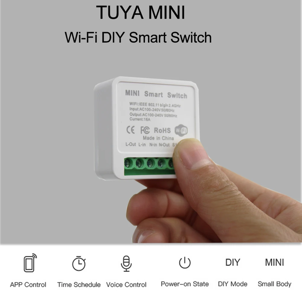 Interruptor MIni Tuya Wifi Interruptor inteligente Interruptor