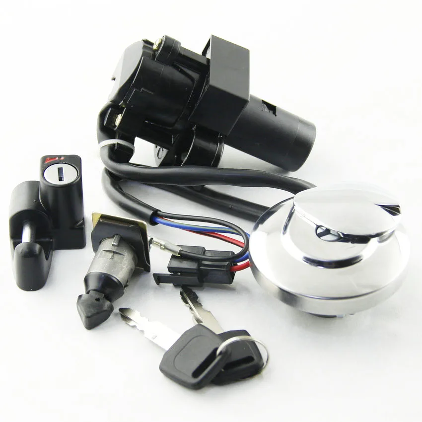 Motorcycle Ignition Switch Fuel Gas Tank Cap Cover Seat Lock Key Set Kit For Honda CL400 1999
