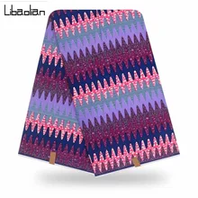 Африканская вощеная ткань принтом 6 ярдов Африканский настоящий голландский воск хлопок мягкий высококачественный мягкий дизайн Анкара ткань для платья F912-11