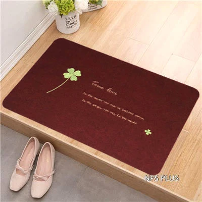 Red Front Door Mat Carpet 40x60cm Polyester Fiber TPR Anti-Slip Floor Mat Home Decorative Entrance Doormat Indoor Outdoor - Color: Red