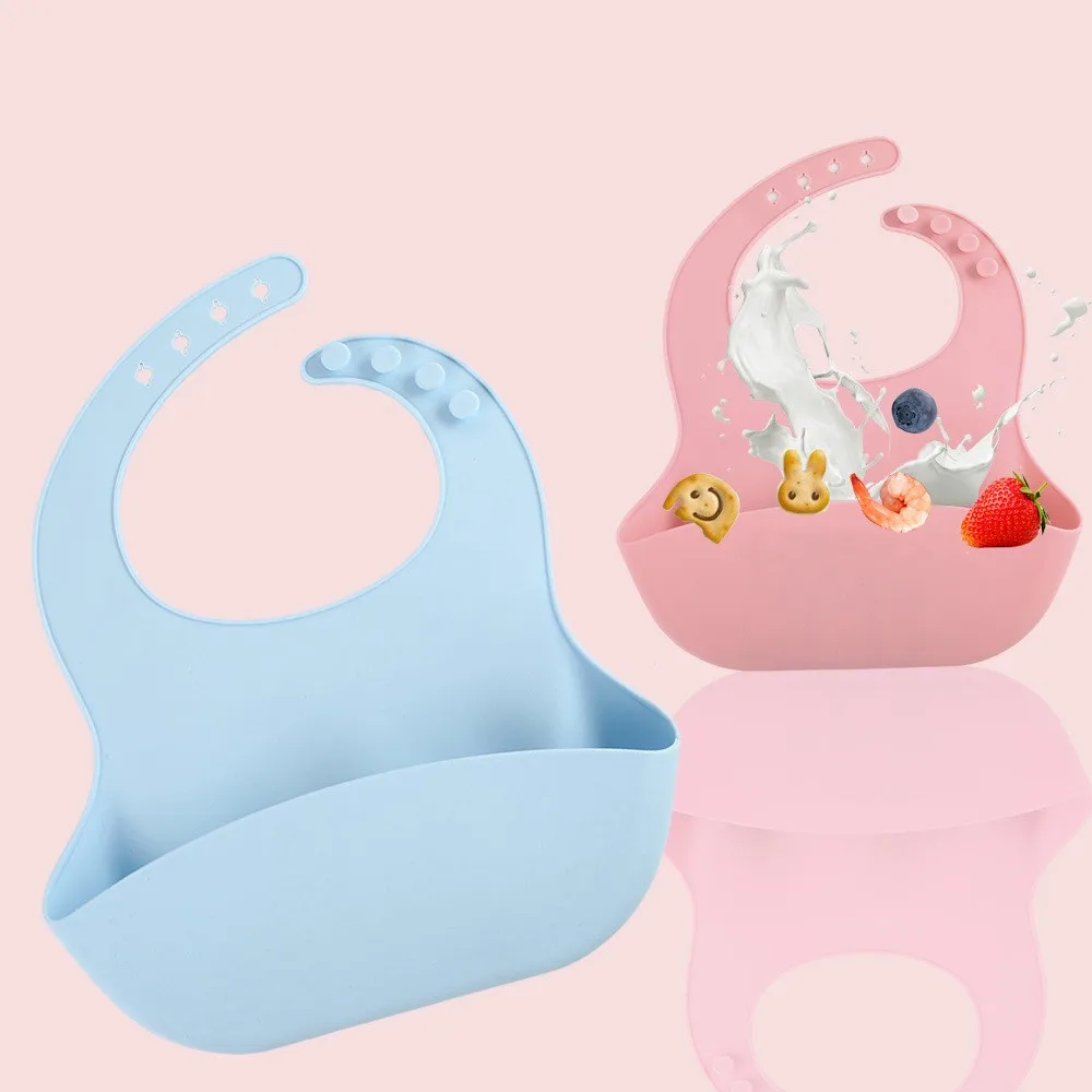 Водонепроницаемые силиконовые детские нагрудники регулируемое слюнявчик со