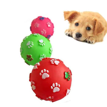 Pelota de juguete para perros Chihuahua, Bulldog Francés, juguetes para cachorros Hondenspeeltjes, sonido al estrujar, resistente a mordeduras de goma
